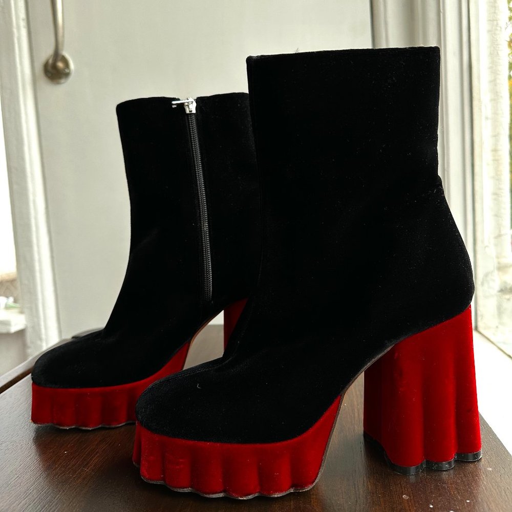 Marni Platform Velvet Heeled Boots